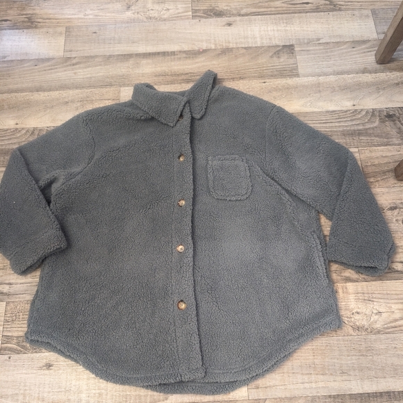 Koolaburra by UGG Brushed Back Sherpa Cozy Shacket  - Storm Blue - Picture 3 of 7